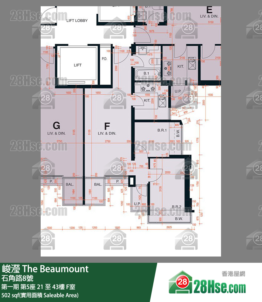 峻瀅 第一期第5座25樓 F室 平面圖