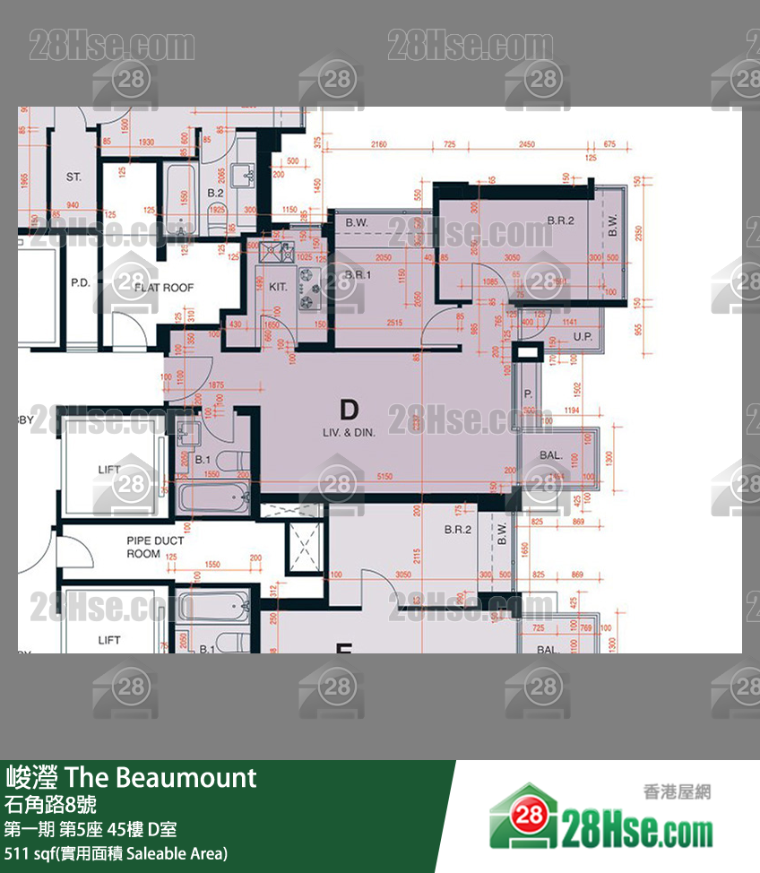 峻瀅 第一期 第5座 45樓 D室 平面圖