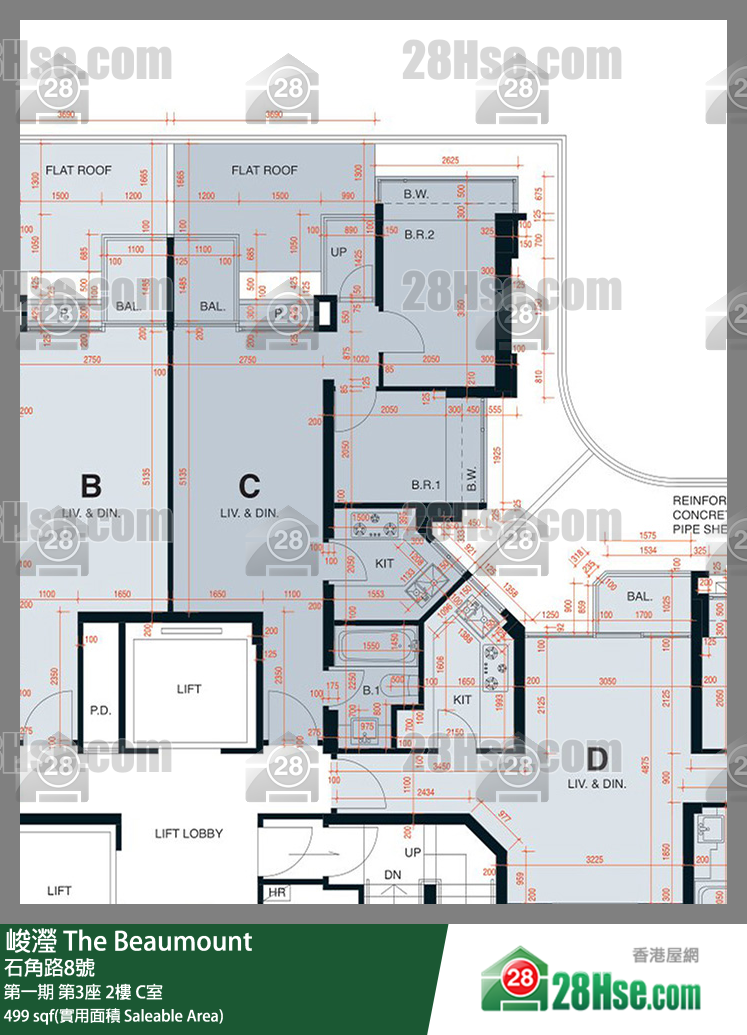 峻瀅 第一期 第3座 2樓 C室 平面圖