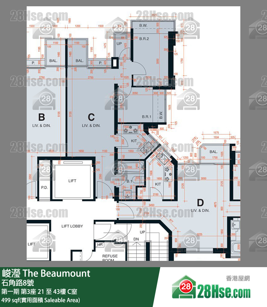 峻滢 单位平面图(由 28Hse 提供)
