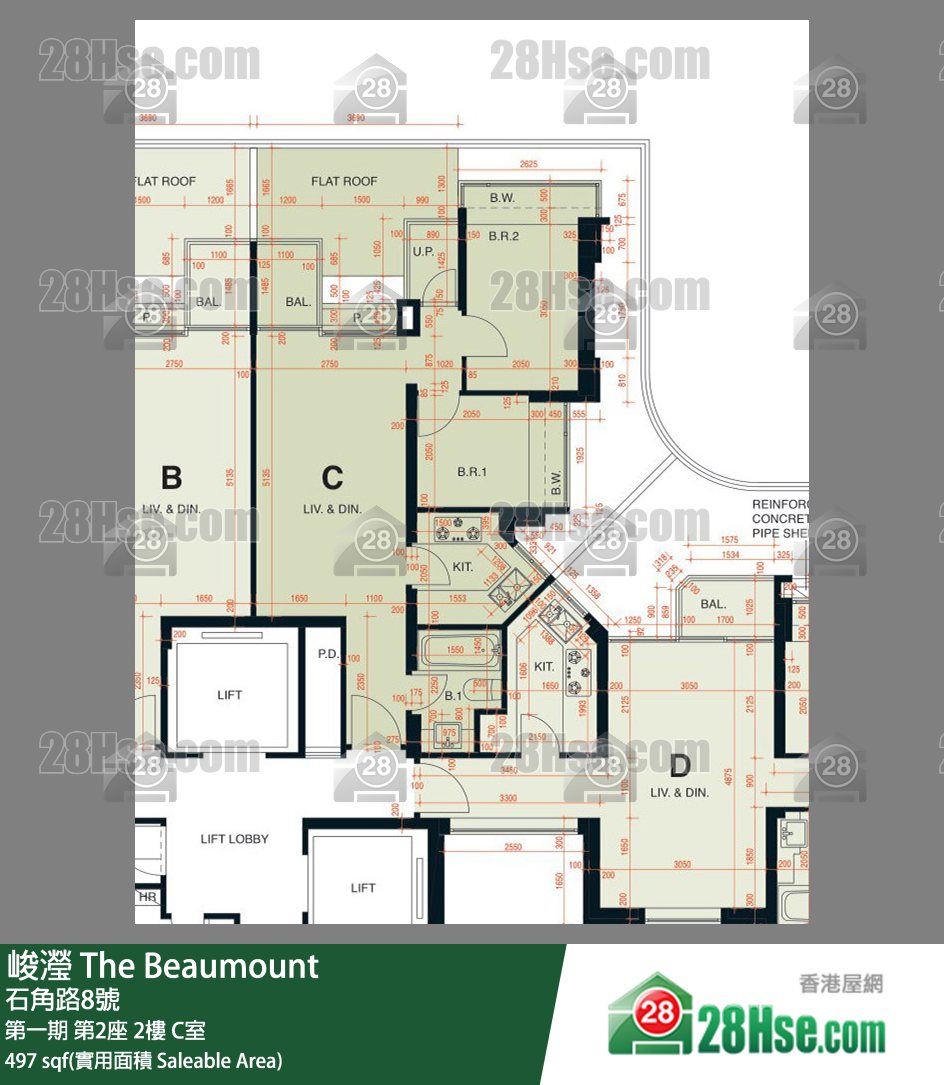 峻瀅 第一期第2座2樓 C室 平面圖
