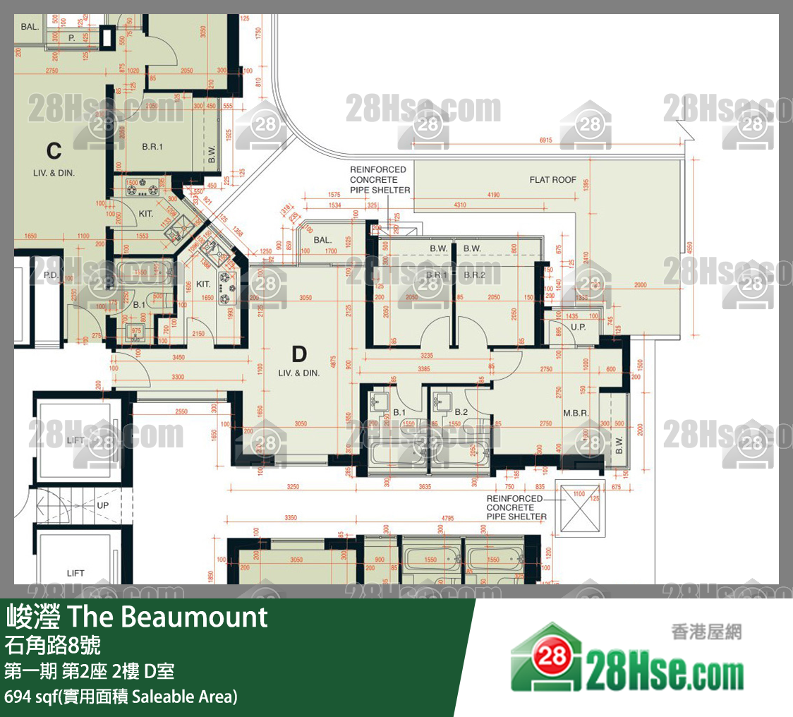 峻瀅 第一期 第2座 2樓 D室 平面圖
