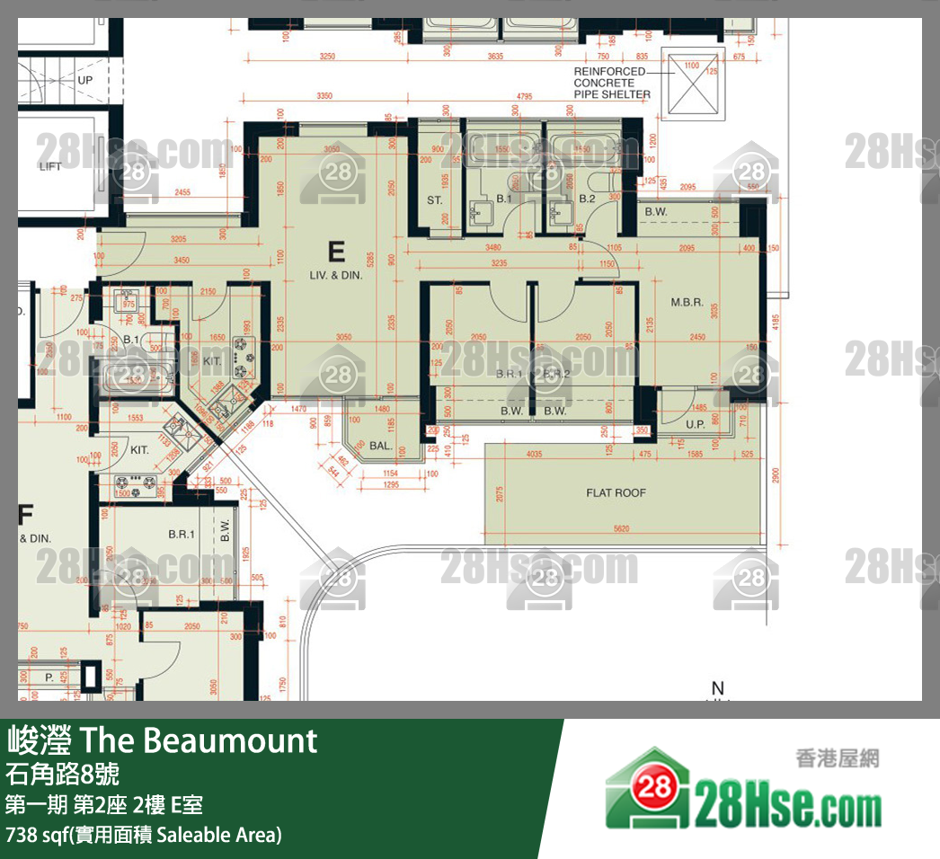 峻滢 第一期 第2座 2楼 E室 平面图