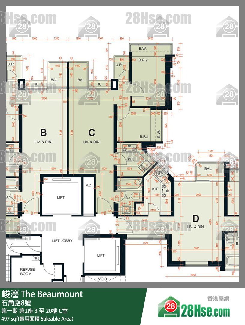 峻瀅 第一期 第2座 8樓 C室 平面圖