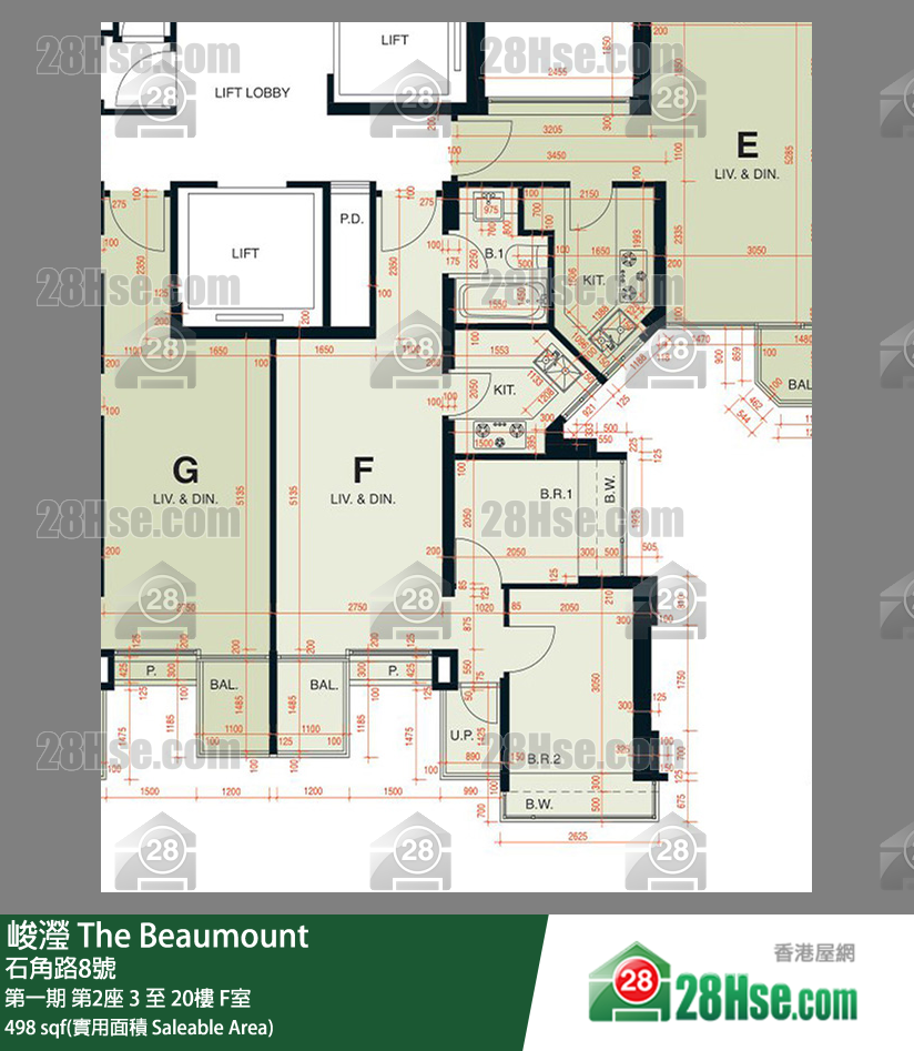 峻瀅 第一期 第2座 8樓 F室 平面圖