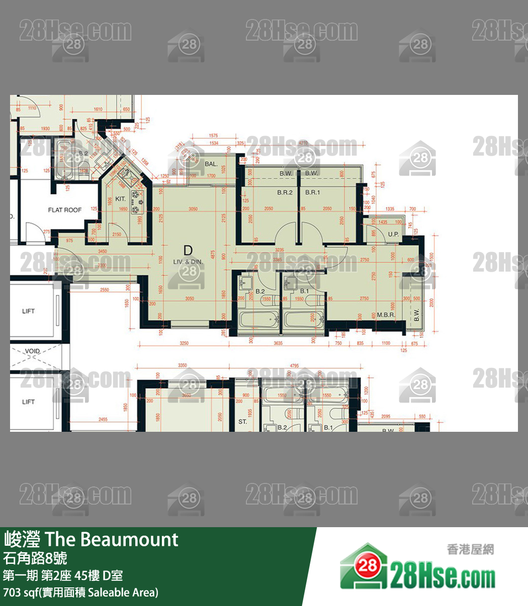 峻瀅 第一期第2座45樓 D室 平面圖