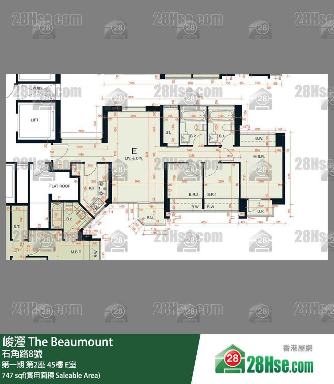 峻滢 第一期第2座45楼 E室 平面图
