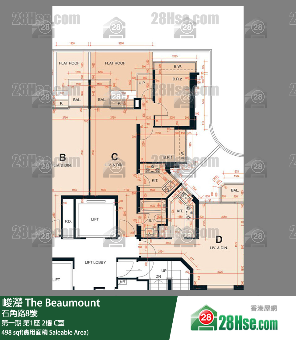 峻瀅 第一期 第1座 2樓 C室 平面圖