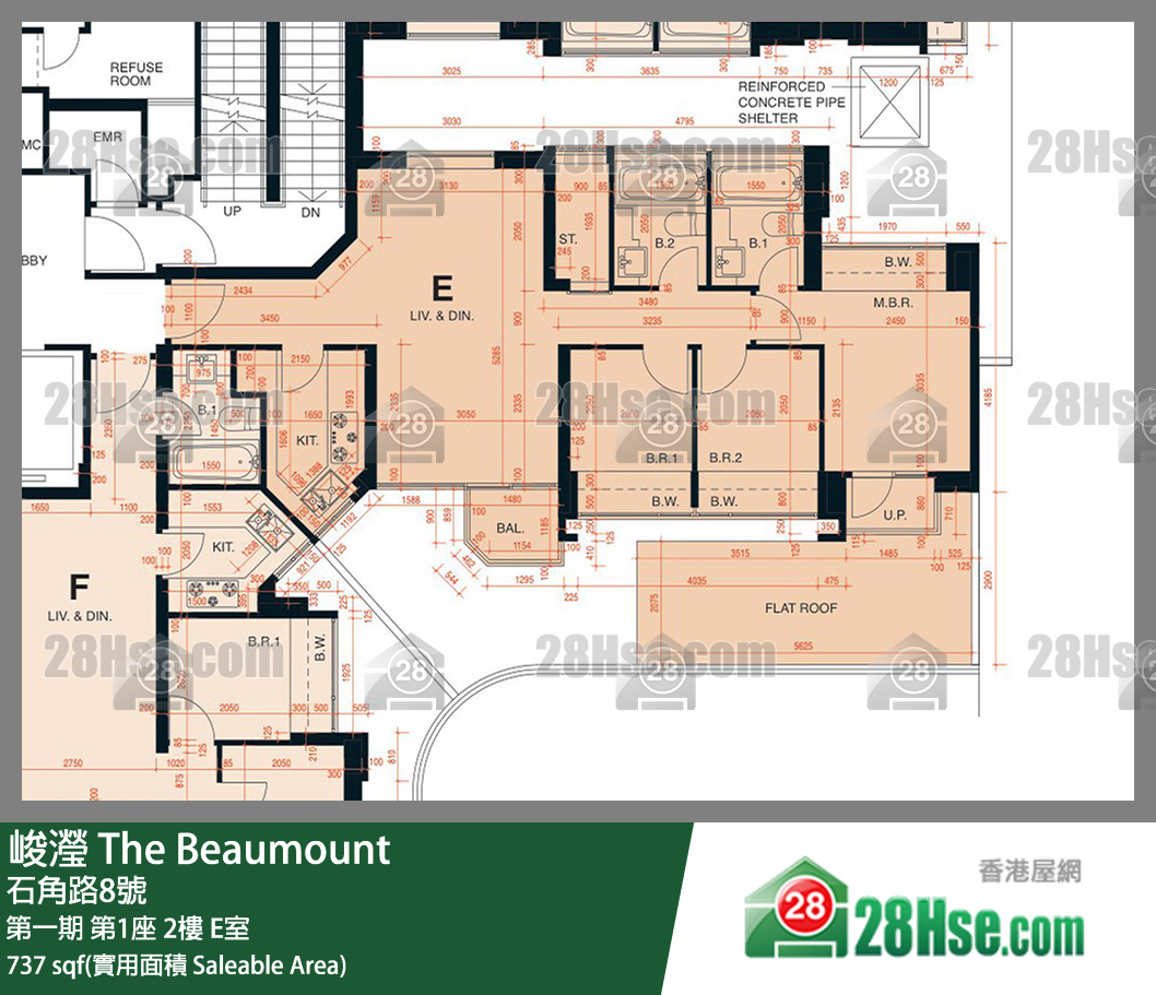 峻瀅 第一期第1座2樓 E室 平面圖