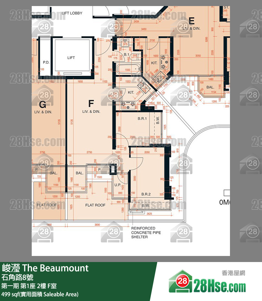 峻瀅 第一期 第1座 2樓 F室 平面圖