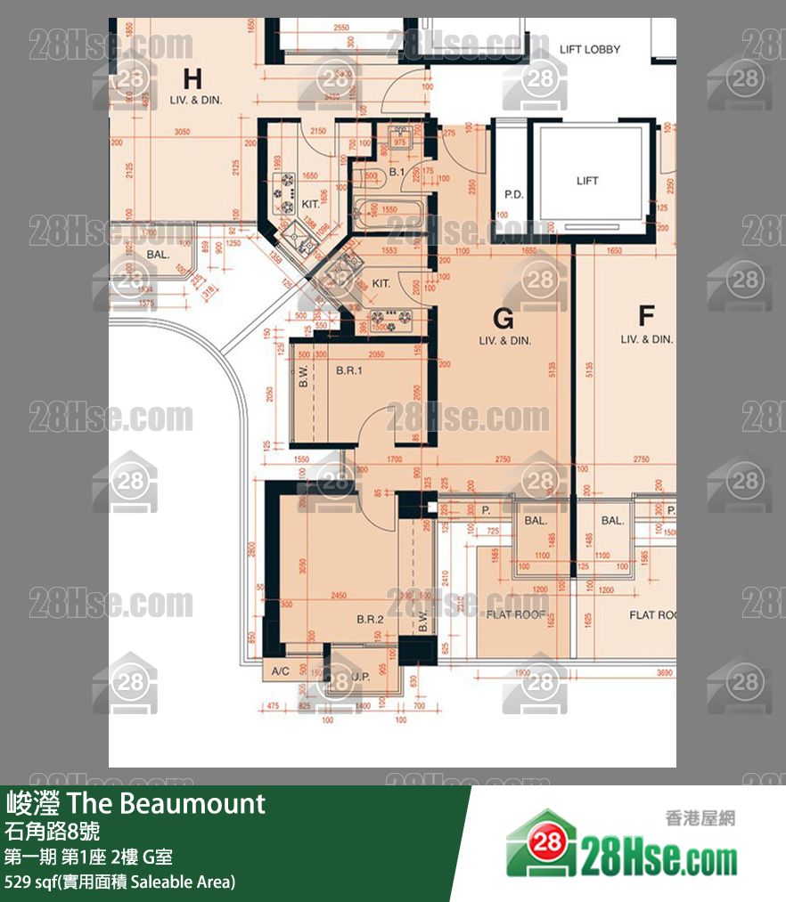 峻瀅 第一期 第1座 2樓 G室 平面圖