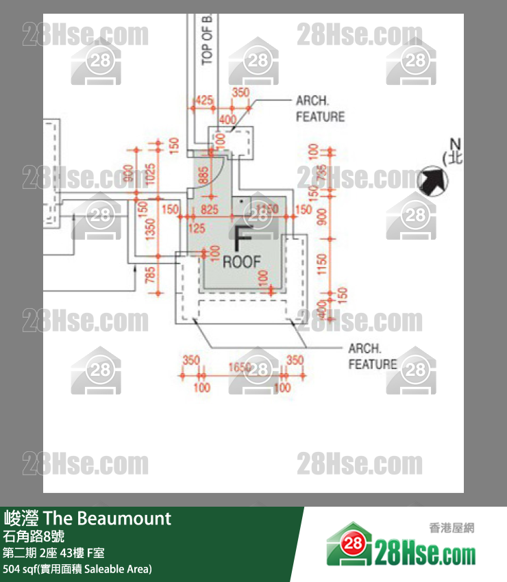 峻滢 第二期2座43楼 F室 平面图