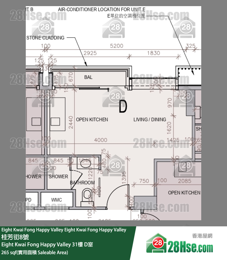 Eight Kwai Fong Happy Valley Eight Kwai Fong Happy Valley31楼 D室 平面图