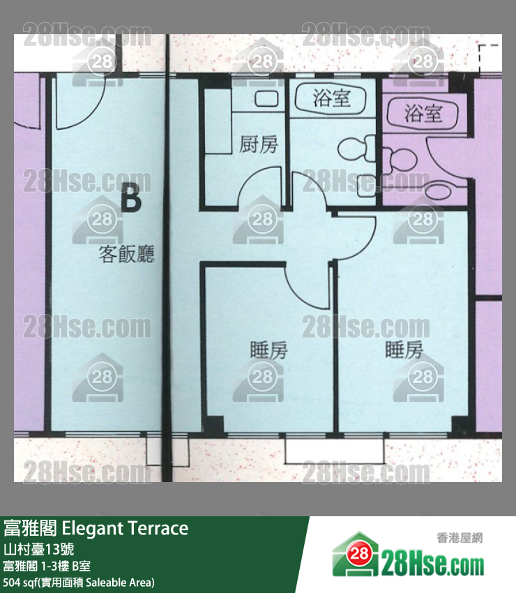 富雅閣 富雅閣 1樓 B室 平面圖