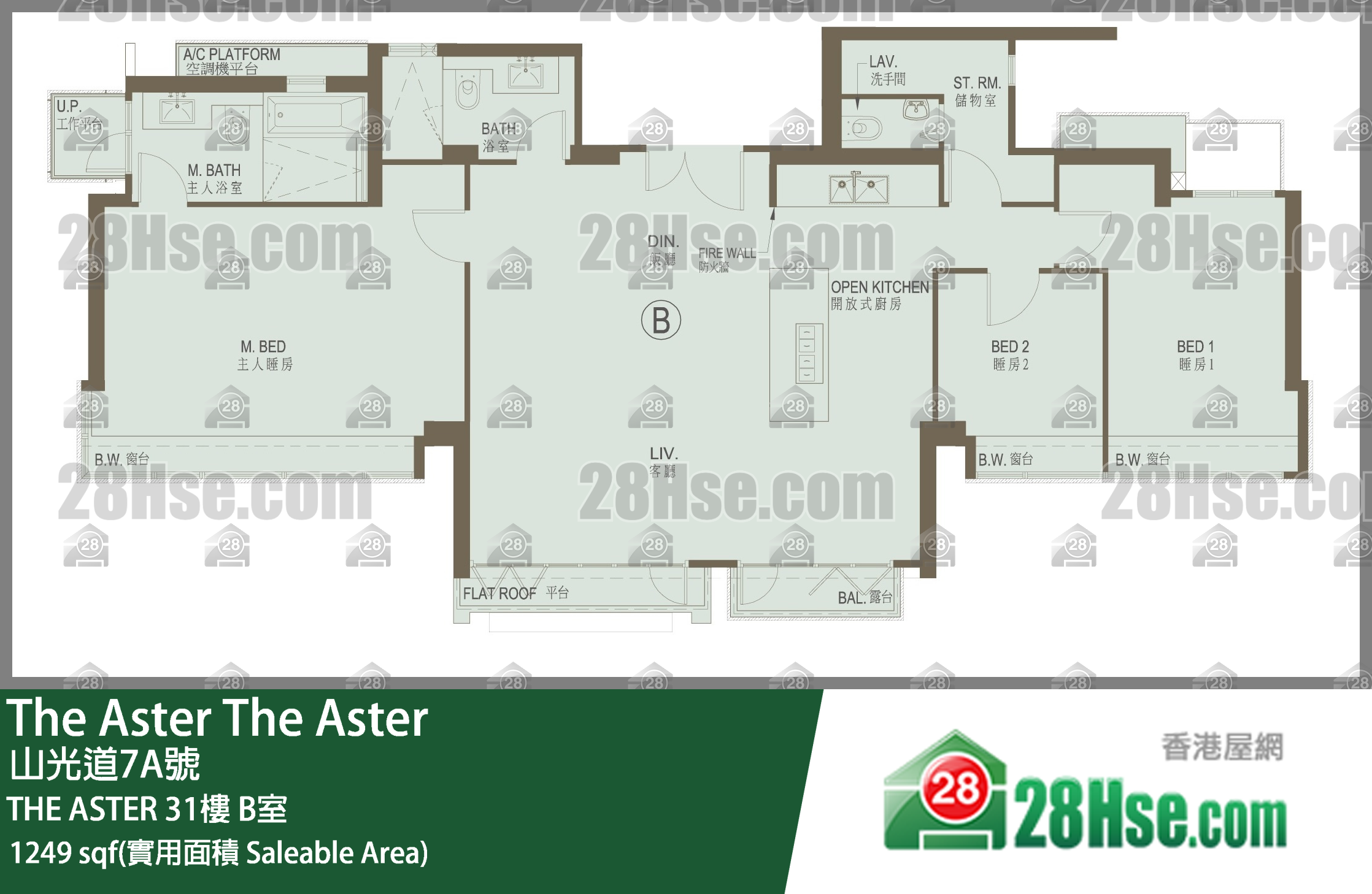 The Aster THE ASTER 31楼 B室 平面图