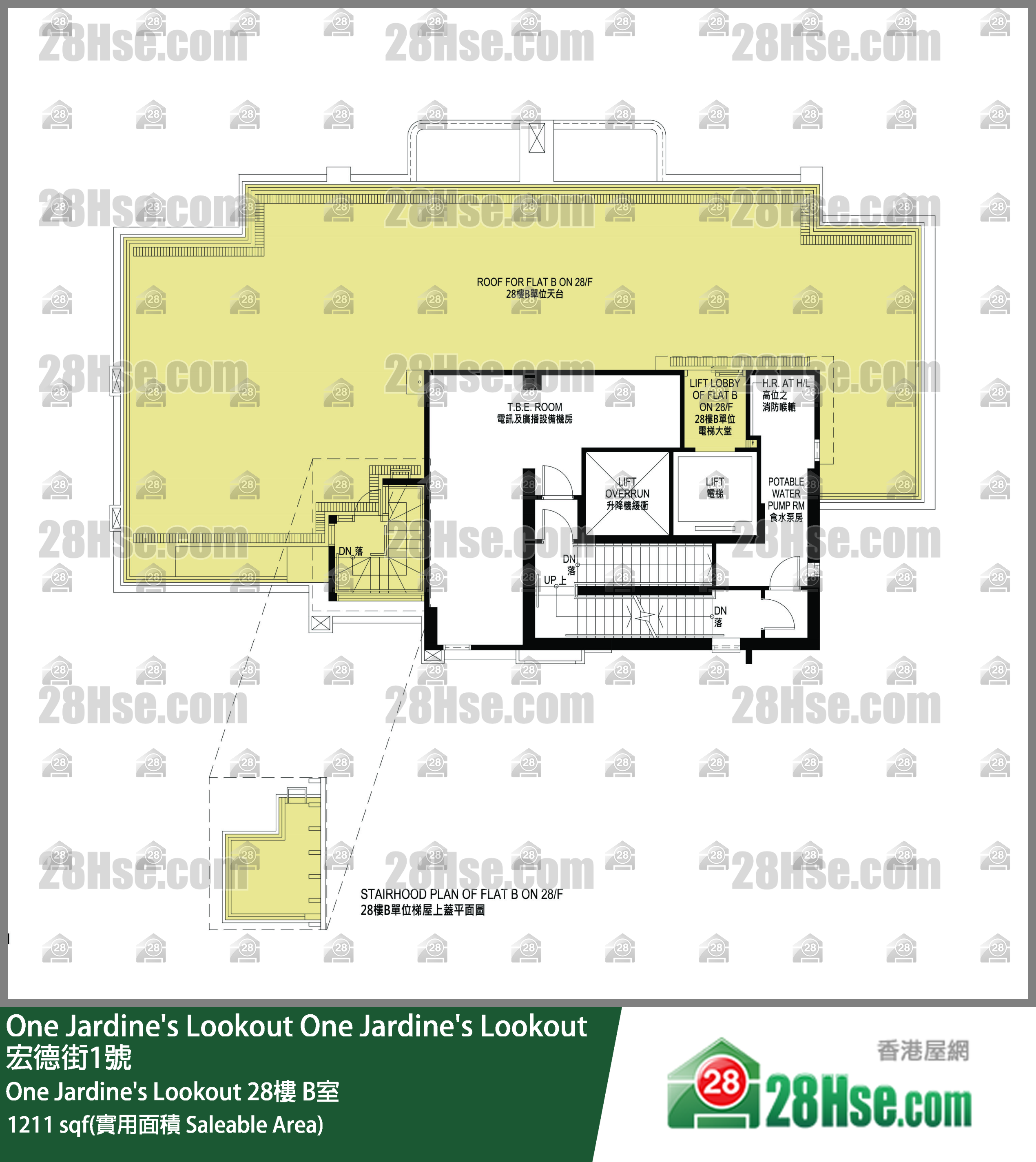 One Jardine's Lookout  One Jardine's Lookout 28樓 B室 平面圖