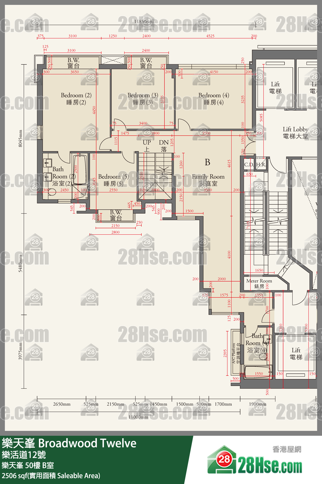 樂天峰 樂天峯50樓 B室 平面圖