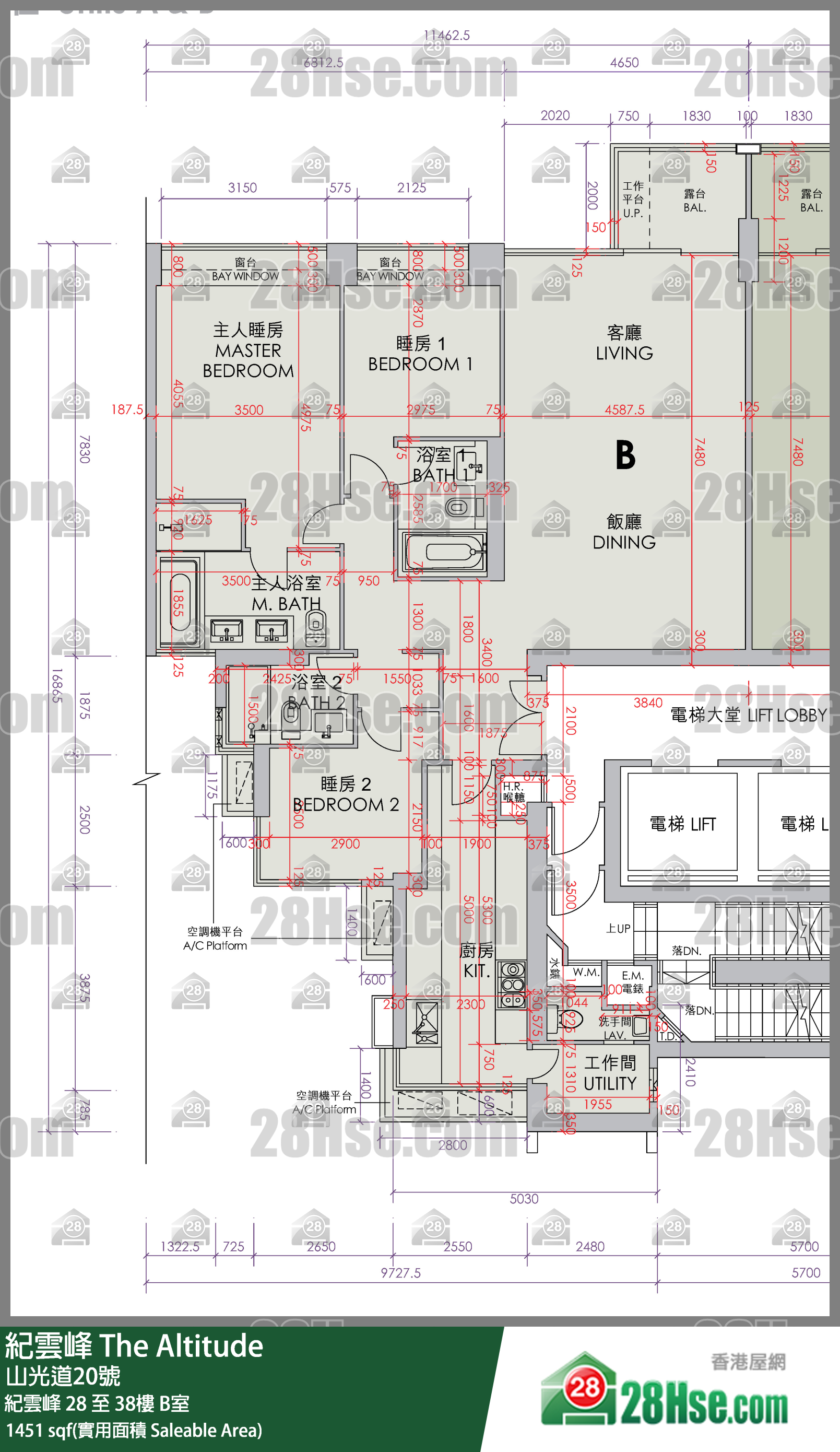紀雲峰 紀雲峰 29樓 B室 平面圖