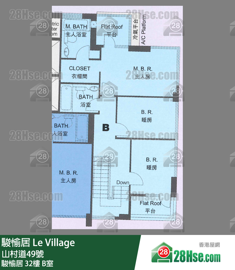 骏愉居 骏愉居32楼 B室 平面图