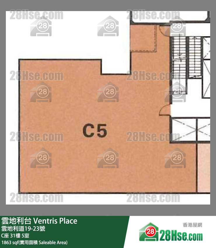 雲地利台 C座31樓 5室 平面圖