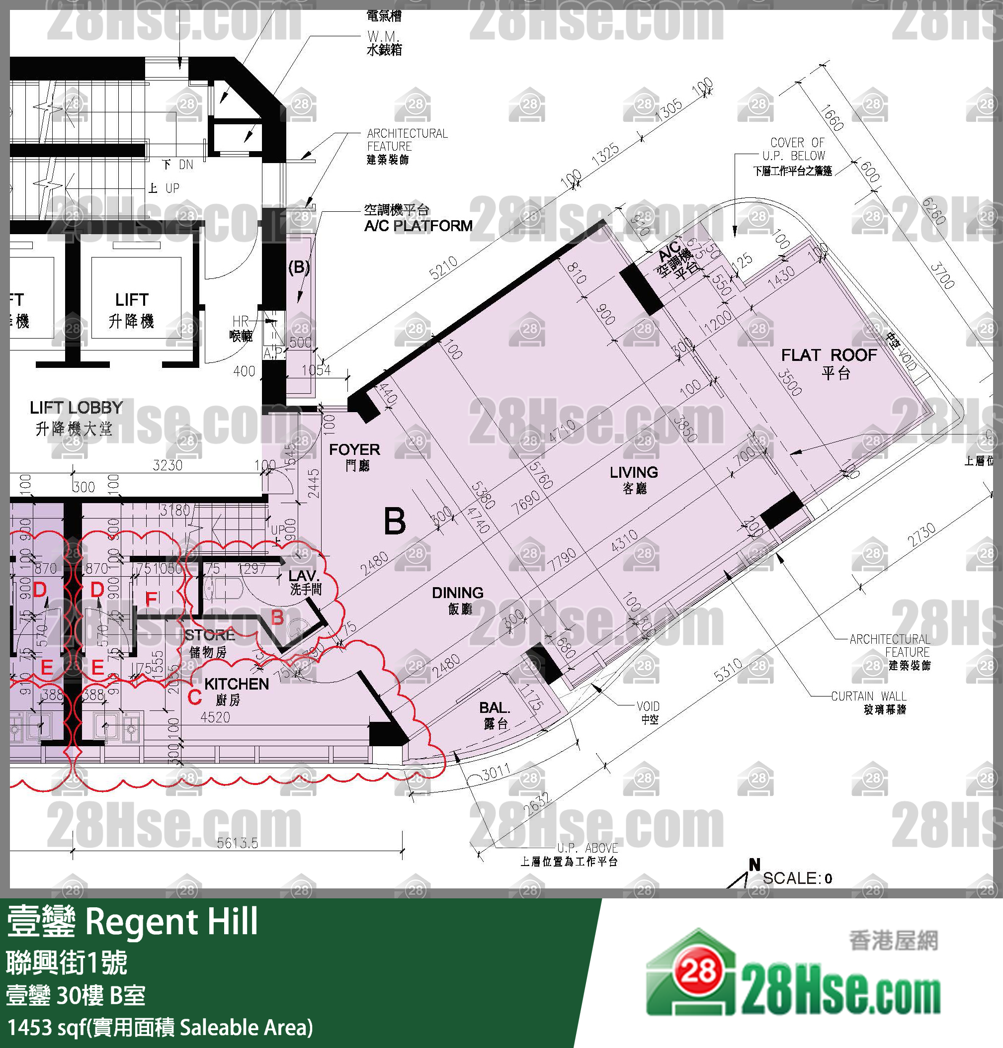 壹鑾 壹鑾30樓 B室 平面圖
