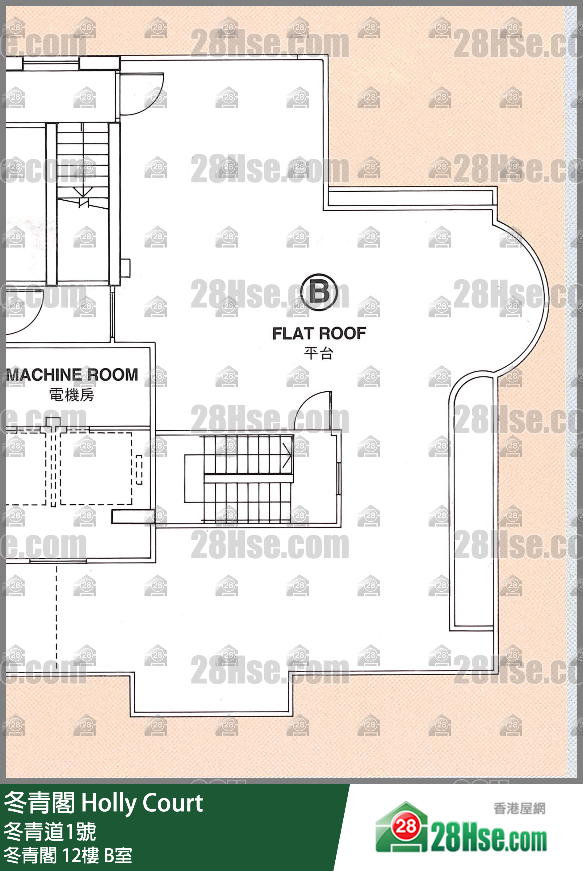 冬青阁 冬青阁12楼 B室 平面图