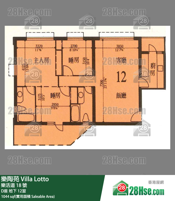 乐陶苑 D座地下 12室 平面图