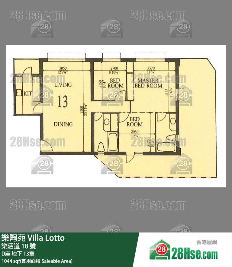 乐陶苑 D座地下 13室 平面图