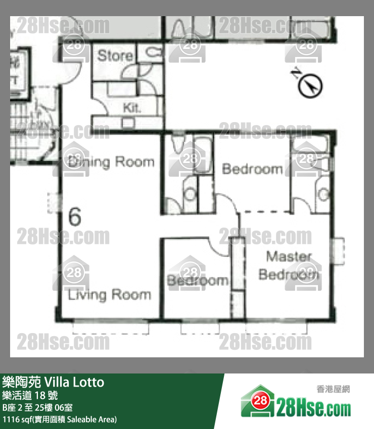 乐陶苑 B座12楼 06室 平面图