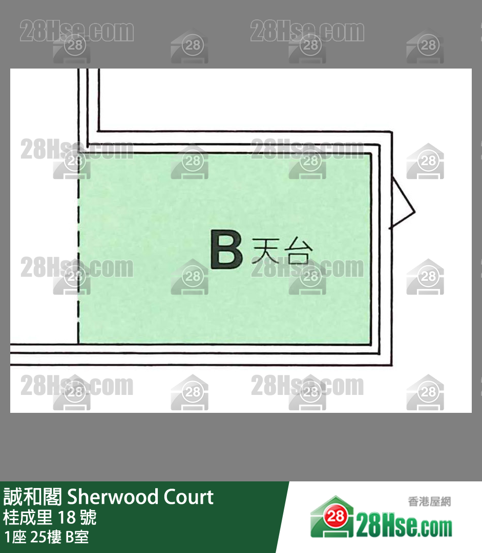 誠和閣 1座25樓 B室 平面圖