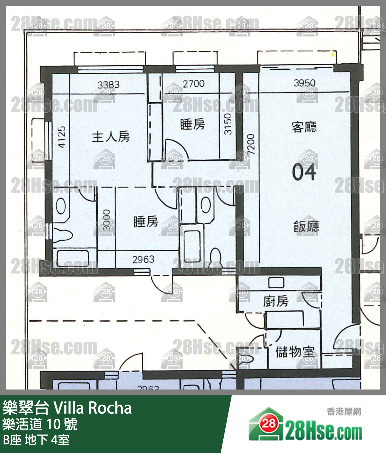 樂翠台 B座地下 4室 平面圖