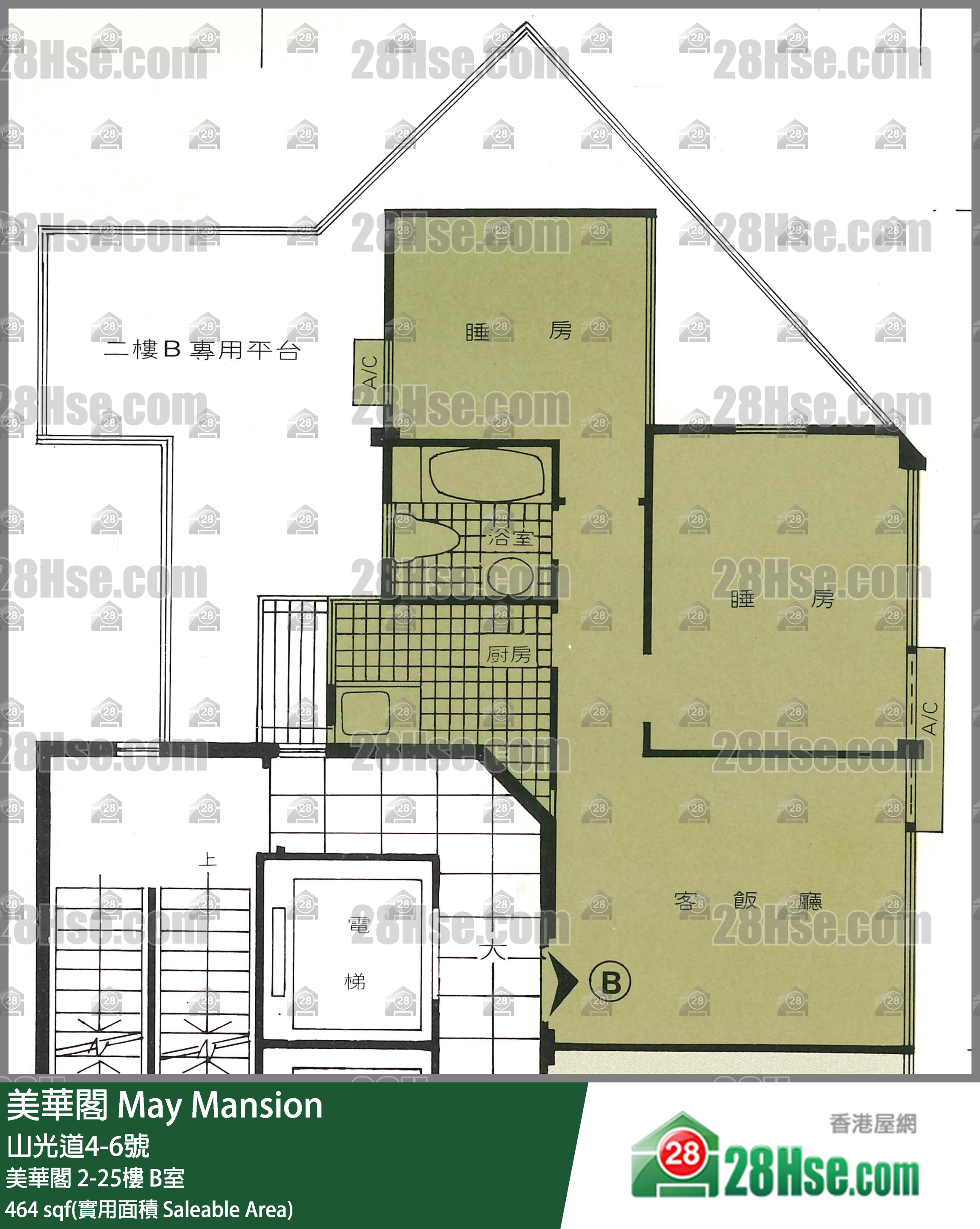 May Mansion, Flat B, 21/F, May Mansion FloorPlan