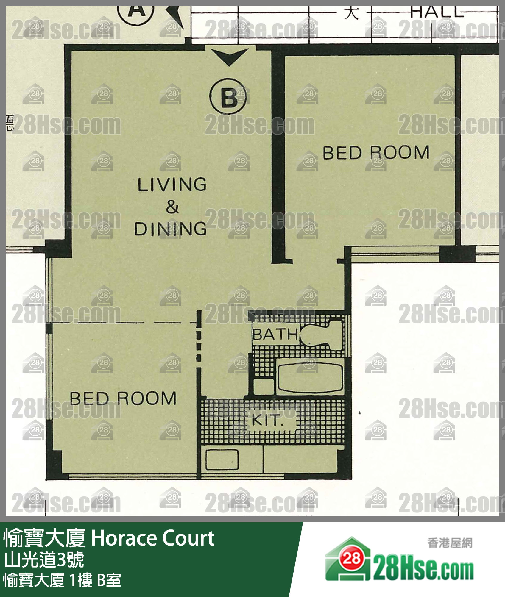愉寶大廈 愉寶大廈1樓 B室 平面圖