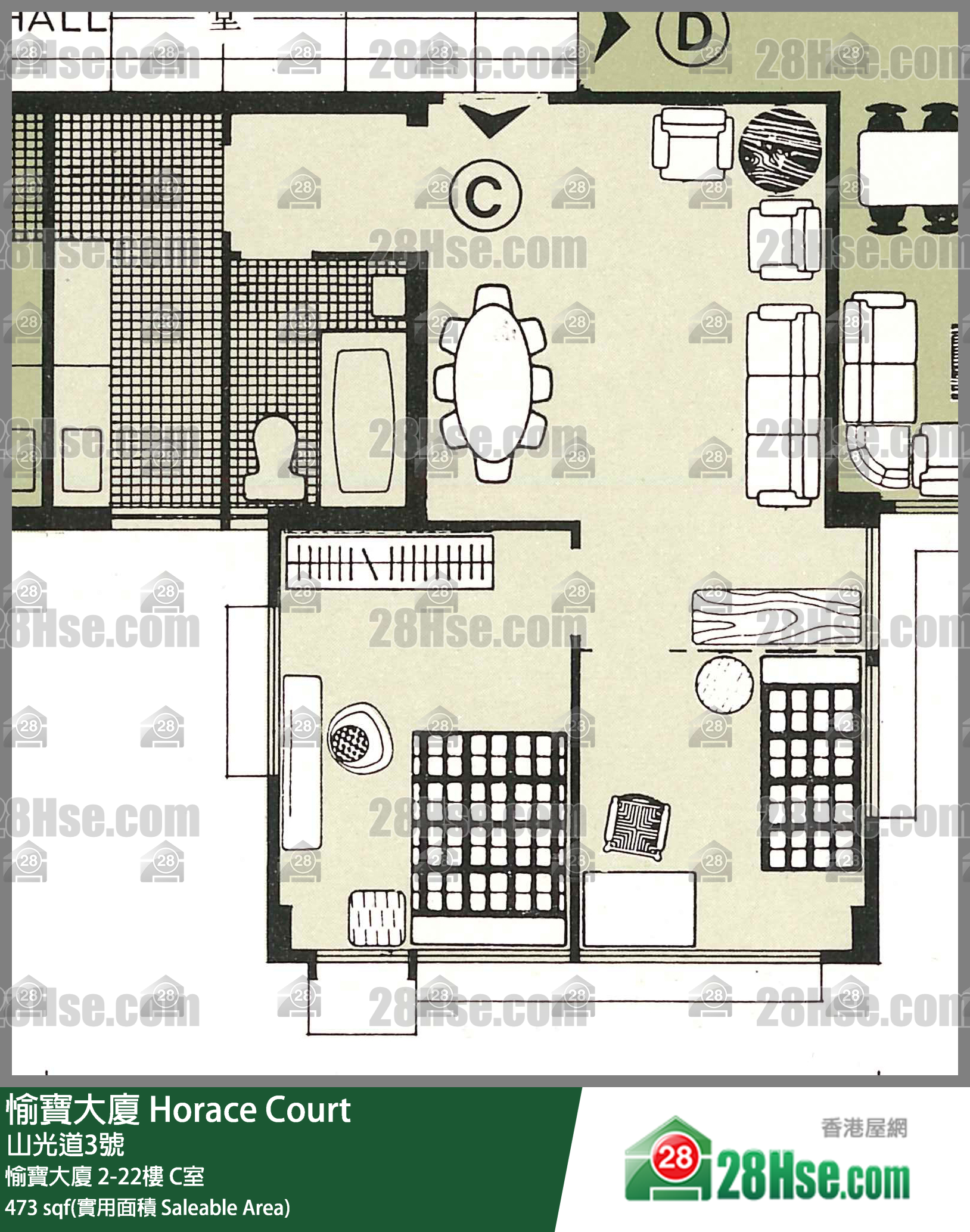 愉寶大廈 愉寶大廈16樓 C室 平面圖