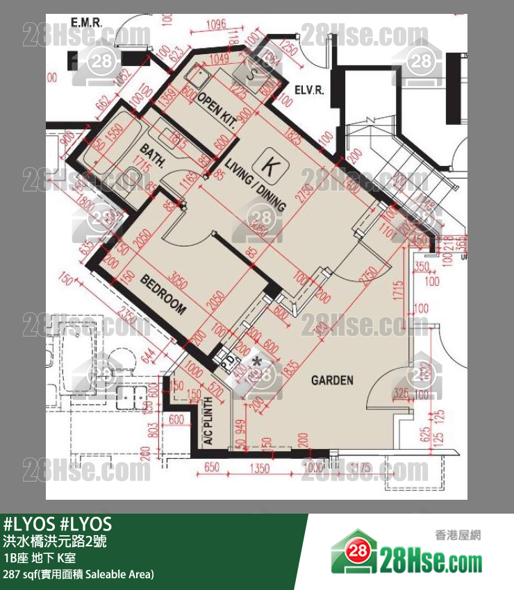 #LYOS 1B座 K室 平面图