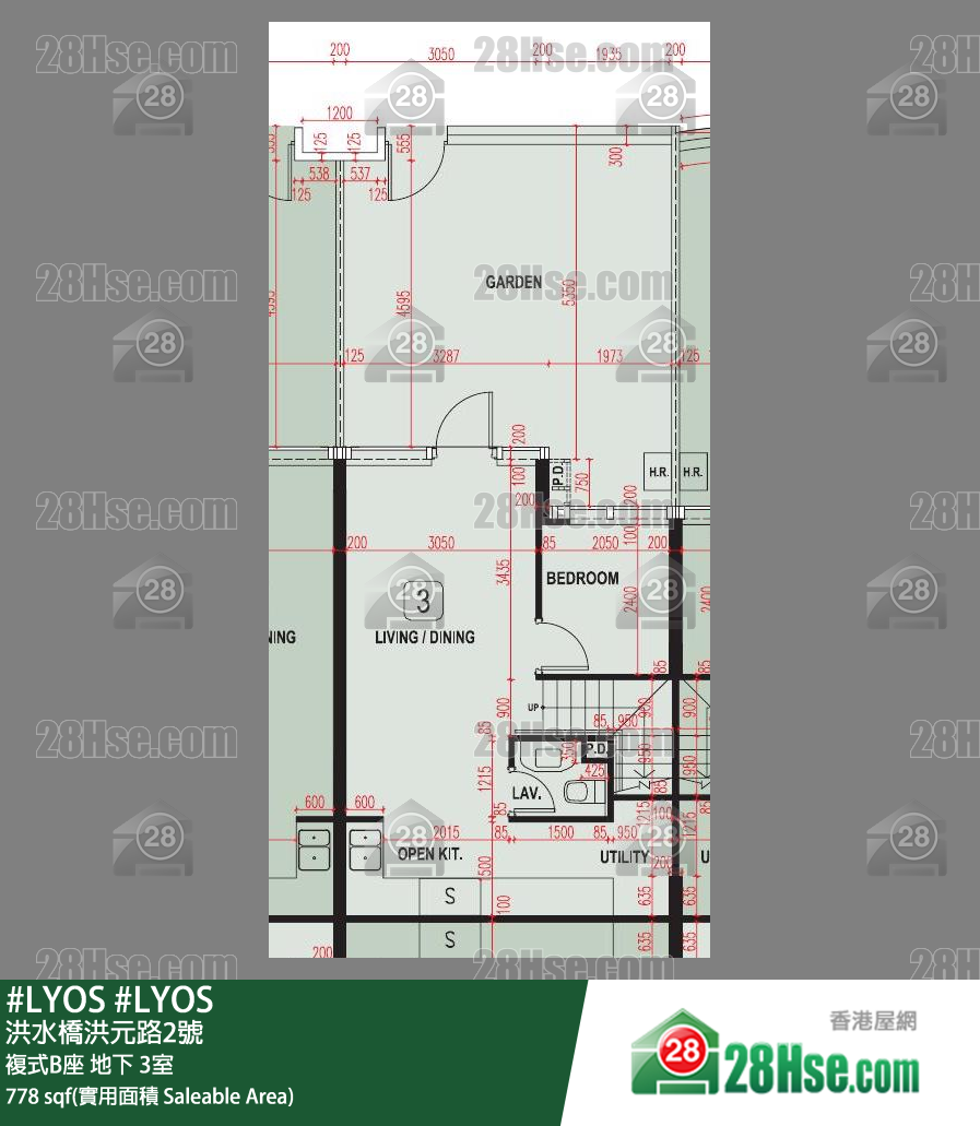 #LYOS 复式B座 3室 平面图