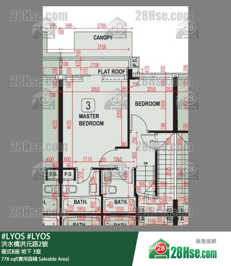 #LYOS 复式B座 3室 平面图