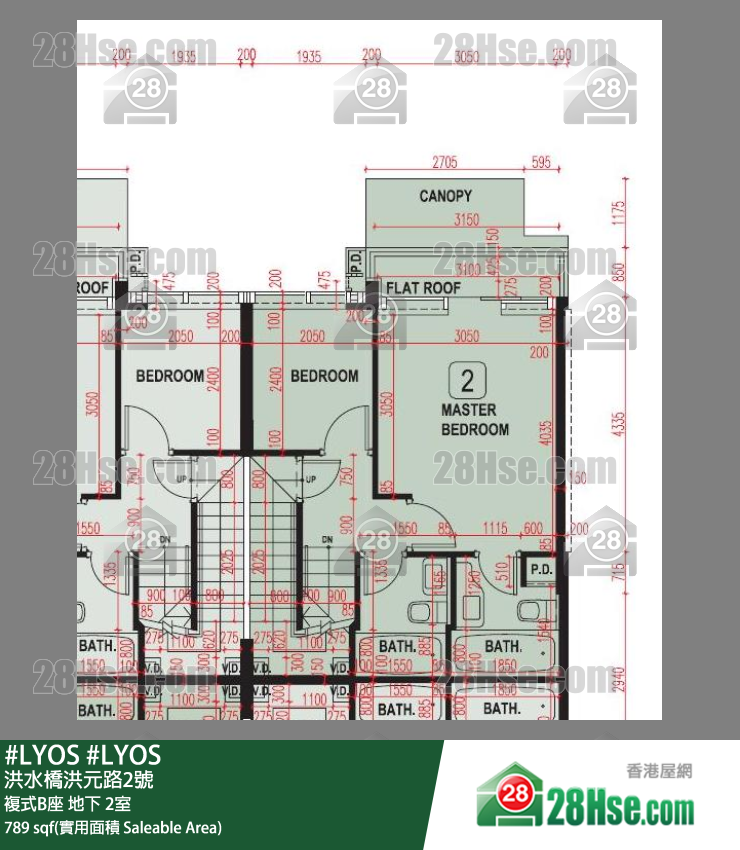 #LYOS 複式B座 2室 平面圖