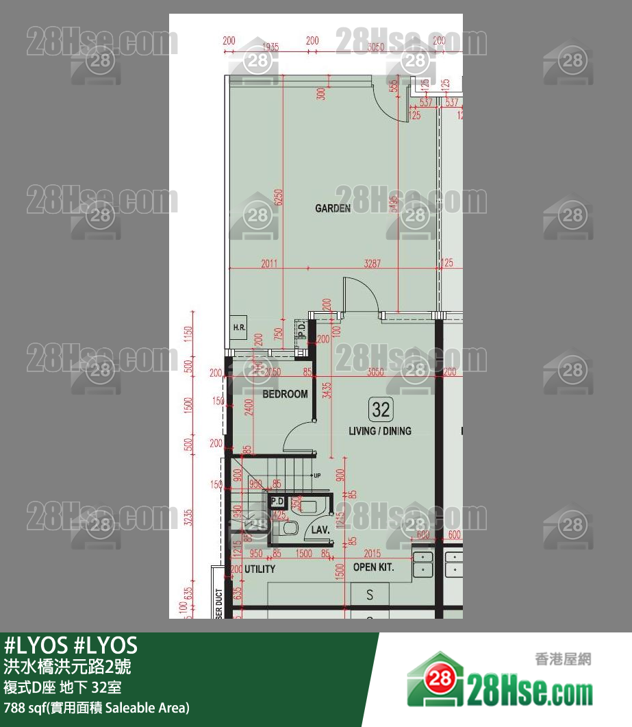 #LYOS 复式D座 32室 平面图