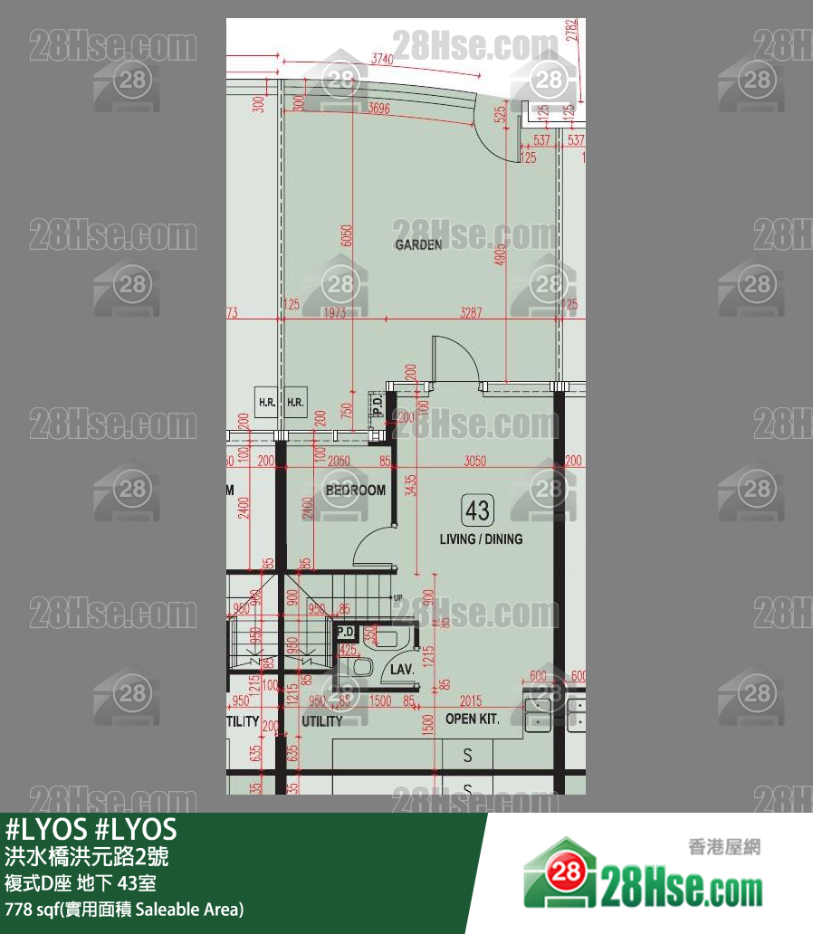 #LYOS 复式D座 43室 平面图