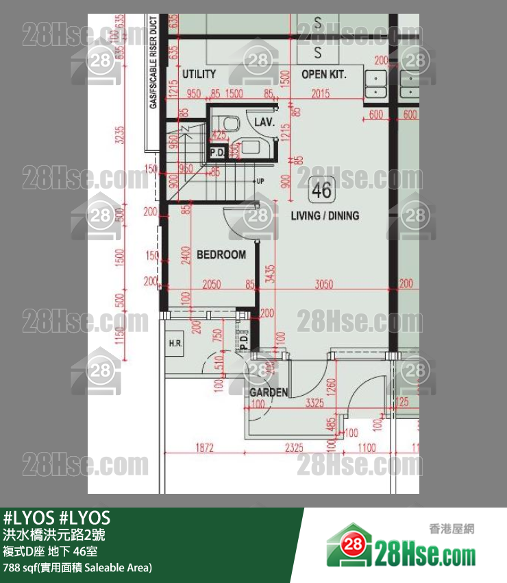 #LYOS 复式D座地下 46室 平面图