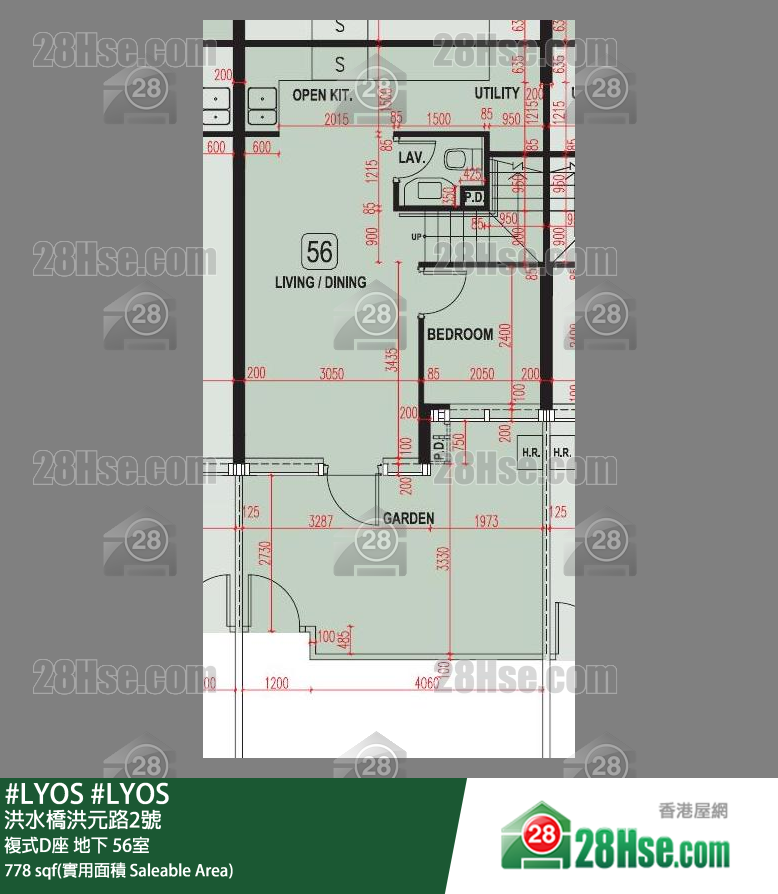 #LYOS 复式D座 56室 平面图