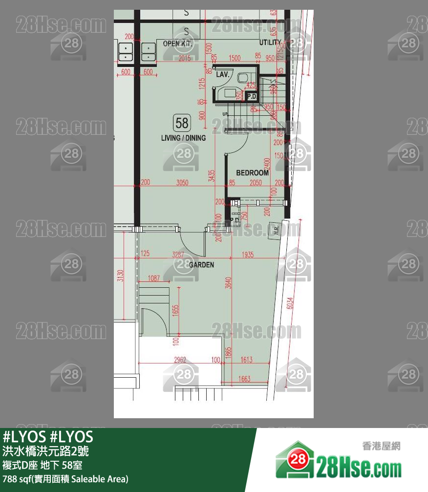 #LYOS 复式D座地下 58室 平面图