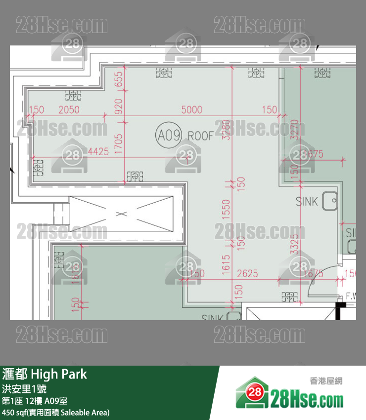 滙都 滙都I第1座12樓 A09室 平面圖