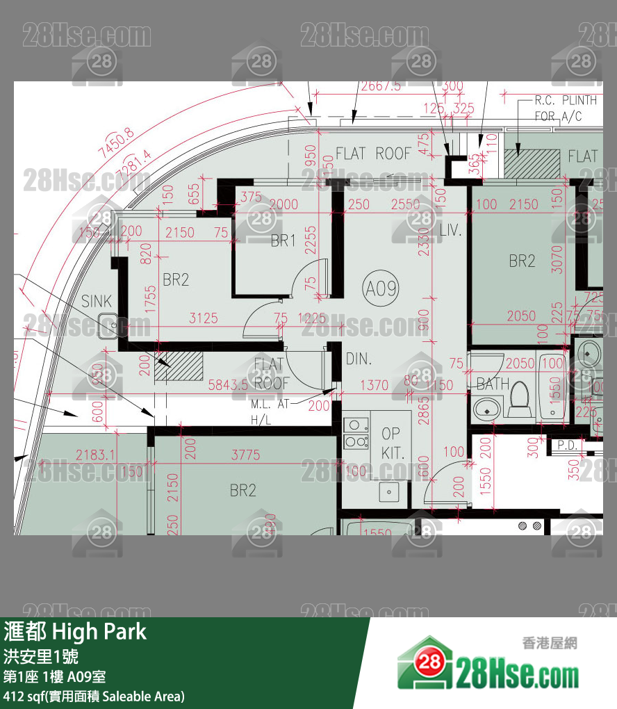 滙都 滙都I第1座1樓 A09室 平面圖