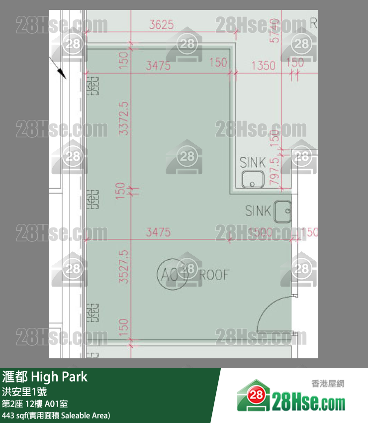 滙都 滙都I第2座12樓 A01室 平面圖