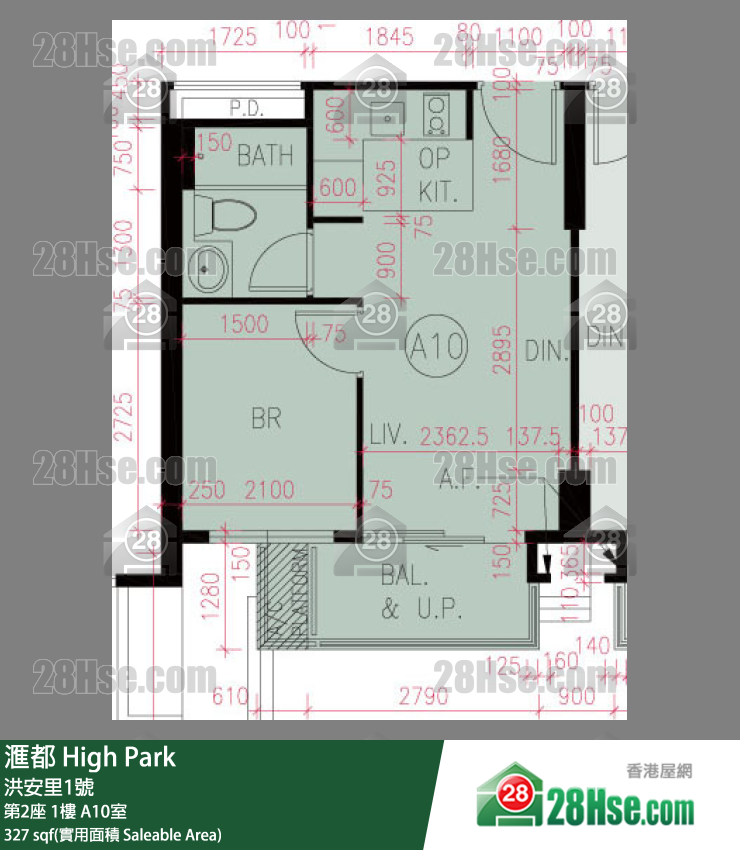 滙都 滙都I第2座1樓 A10室 平面圖