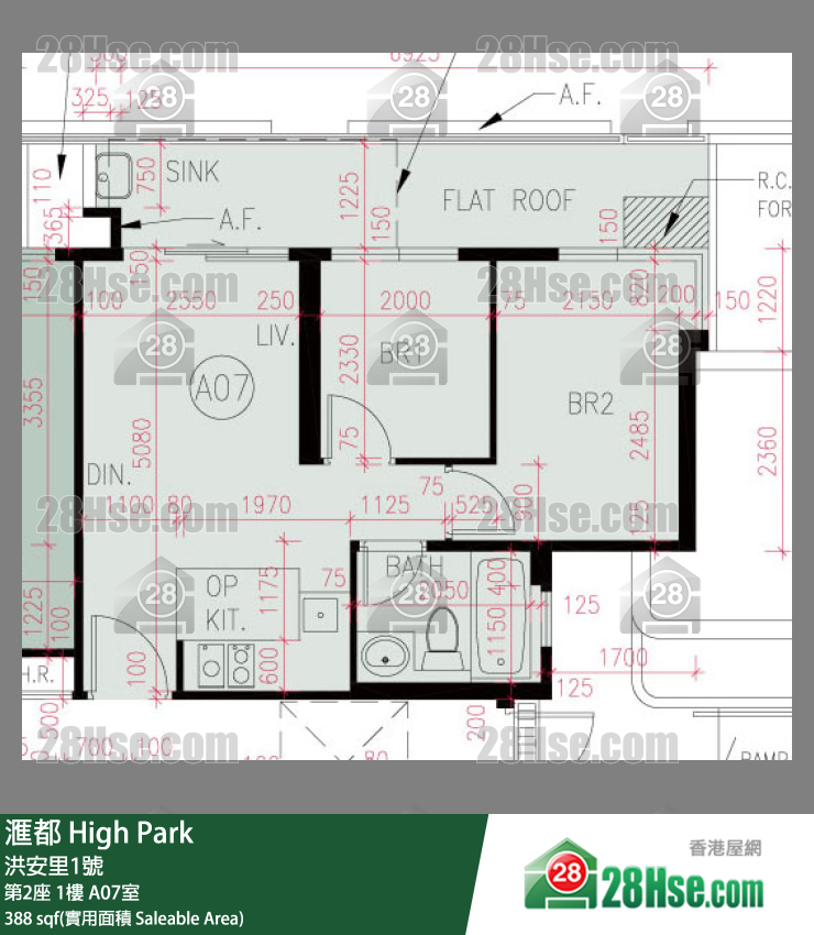 滙都 滙都I第2座1樓 A07室 平面圖