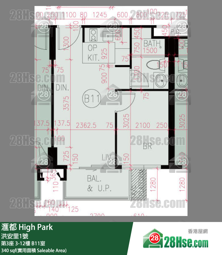 滙都 滙都I 第3座 12樓 B11室 平面圖