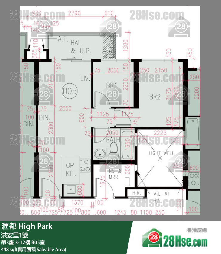 滙都 滙都I第3座12樓 B05室 平面圖